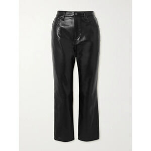 Citizens Of Humanity 'Jolene' Black Leather Recycled Leather-Blend Straight-Leg